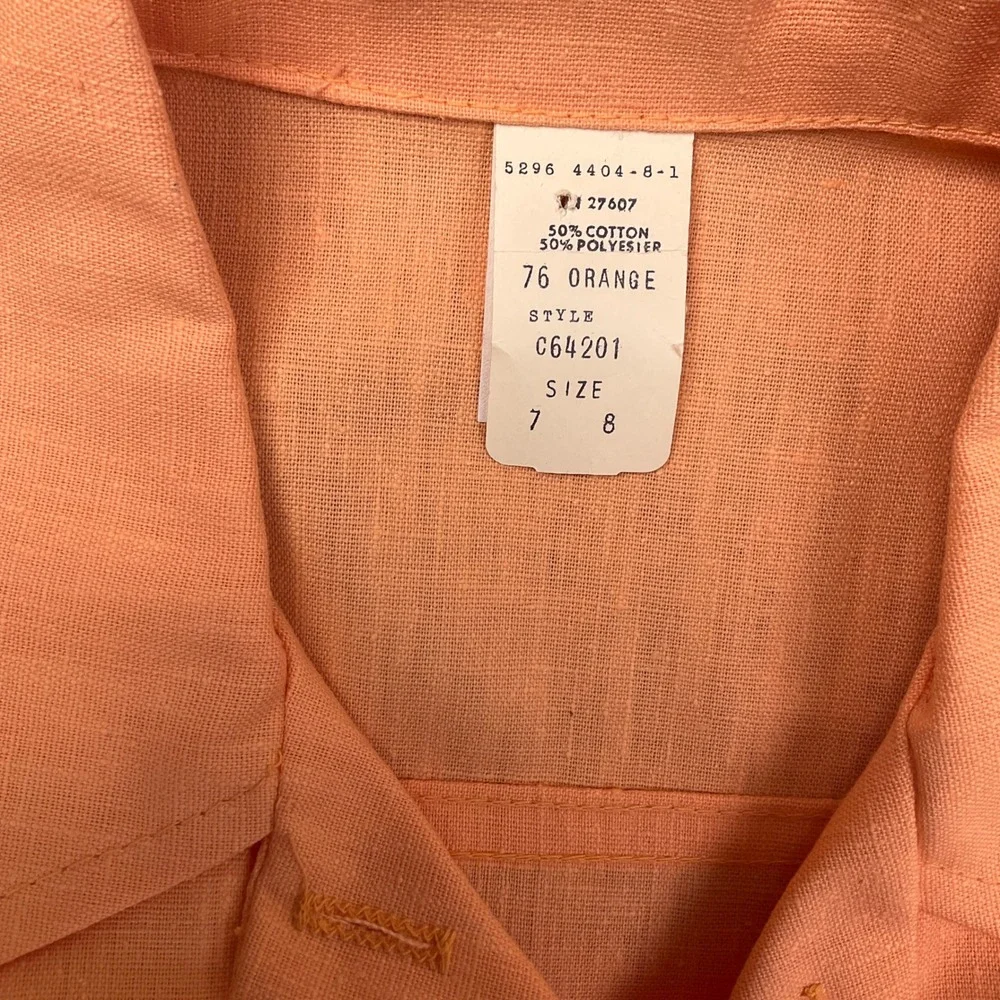 Vintage Pant Suit Women 7/8 Orange Bright Lightweight 70s Disco Summer Wide Leg‎